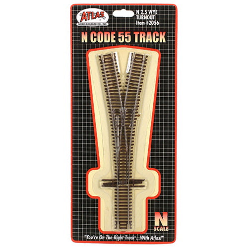 Atlas 2056 N Code 55 Nickel Silver 2-1/2" Wye Switch Turnout