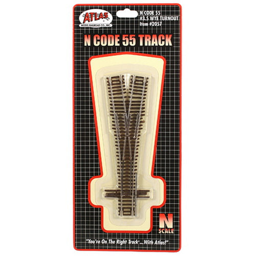 Atlas 2057 N Code 55 Nickel Silver 3-1/2" Wye Switch Turnout Track
