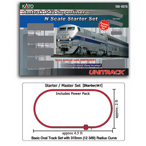 Kato 106-0015 Amtrak P42 Superliner N Gauge Diesel Starter Train