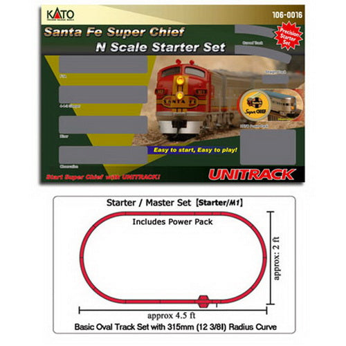 Kato 106-0016 Santa Fe Super Chief N Gauge Diesel Starter Train Set