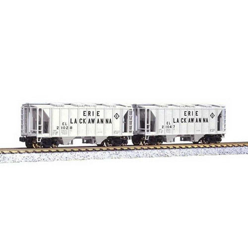 Kato 186-0202 N Scale Erie Lackawanna AC&F 70 Ton Covered Hopper (Set of 2)