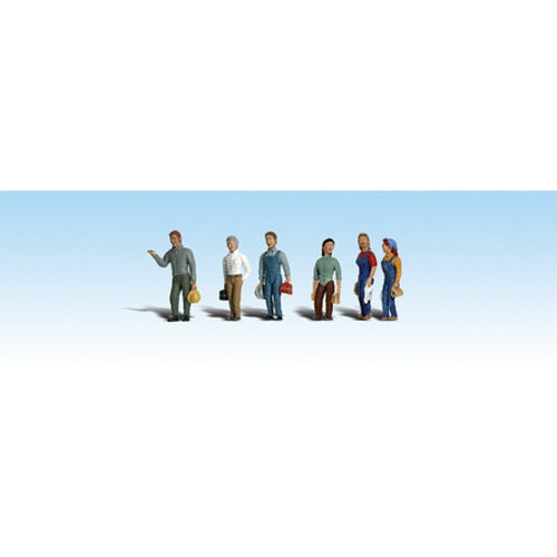 Woodland Scenics A1886 HO Scenic Accents Second Shift Worker Figures (Set of 6)