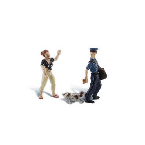 Woodland Scenics A2560 G Polly's Postal Pursuit Figures (Set of 3)