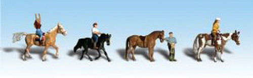 Woodland Scenics A1889 HO Horseback Riders & Horse Figures