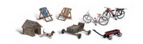 Woodland Scenics A1931 HO Scenic Accents Backyard Basics (Set of 8)