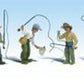 Woodland Scenics A1910 HO Scenic Accents Fly Fishermen Figures (Set of 6)