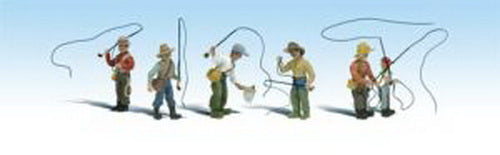 Woodland Scenics A1910 HO Scenic Accents Fly Fishermen Figures (Set of 6)