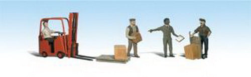 Woodland Scenics A1911 HO Scenic Accents Workers W/Forklift Figures (Set of 9)