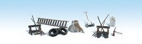 Woodland Scenics A1928 HO Scenic Accents Garage Treasures (Set of 13)