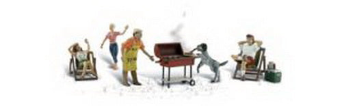 Woodland Scenics A1929 HO Family Backyard Barbeque Figures
