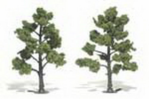 Woodland Scenics TR1512 5" - 6" Light Green Realistic Trees (Pack of 2)