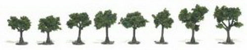 Woodland Scenics TR1501 Medium Green Realistic Trees 3/4" - 1 1/4" (Pack of 8)