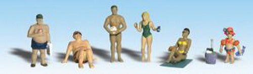 Woodland Scenics A1853 HO Scenic Accents Sun Bather Figures (Set of 6)