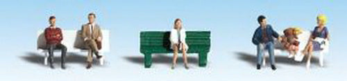 Woodland Scenics A1861 HO Seated People at a Bus Stop Figures (Set of 6)