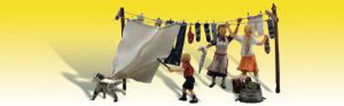 Woodland Scenics A1936 HO Scenic Accents Wash Day Getaway Figures (Set of 6)