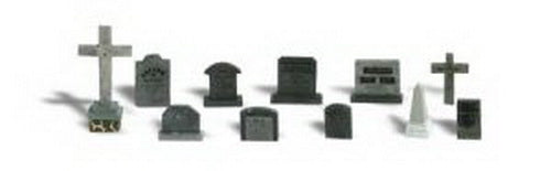 Woodland Scenics A2164 N Scenic Accents Assorted Tombstones (Set of 11)