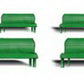 Woodland Scenics A2181 N Green Park Benches Scenic Accents (Set of 6)