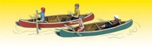 Woodland Scenics A2200 N Scenic Accents Canoes & Canoer Figures (Set of 8)