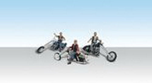 Woodland Scenics AS5554 HO AutoScenes Bad Boy Bikers (Pack of 3)