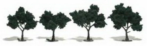 Woodland Scenics TR1505 2" - 3" Dark Green Realistic Trees (Pack of 4)