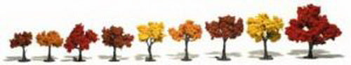 Woodland Scenics TR1540 N/HO/O 1.25" - 3" Fall Mix Realistic Trees (Pack of 9)