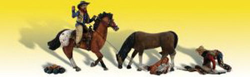 Woodland Scenics A1940 HO Scenic Accents Ridin' & Ropin' Figures (Set of 6)