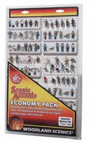 Woodland Scenics A2062 N Scenic Accents Economy Pack - Assorted Worker Set