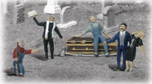 Woodland Scenics A2127 N Graveside Service People Figures (Set of 7)