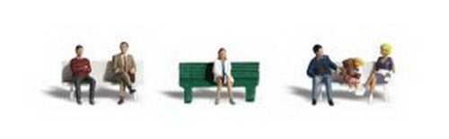 Woodland Scenics A2134 N Seated People at a Bus Stop Figures (Set of 7)