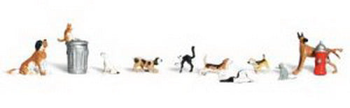 Woodland Scenics A2140 N Scenic Accents Dogs & Cats Figures (Set of 12)