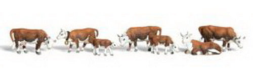 Woodland Scenics A2144 N Scenic Accents Hereford Cow Figures