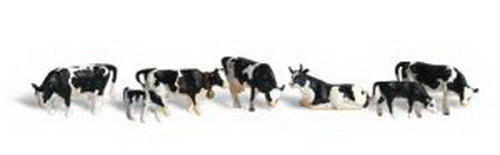 Woodland Scenics A2187 N Scenic Accents Holstein Cow Figures (Set of 11)