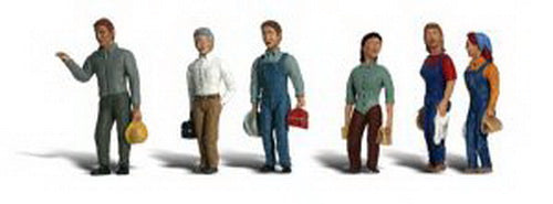 Woodland Scenics A2188 N Scenic Accents 2nd Shift Worker Figures (Set of 6)