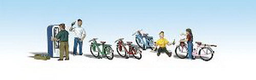 Woodland Scenics A2194 N Bicycle Buddies Figures (Set of 9)