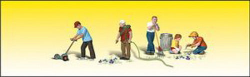 Woodland Scenics A2204 N Scenic Accents Lawn Worker Figures (Set of 5)