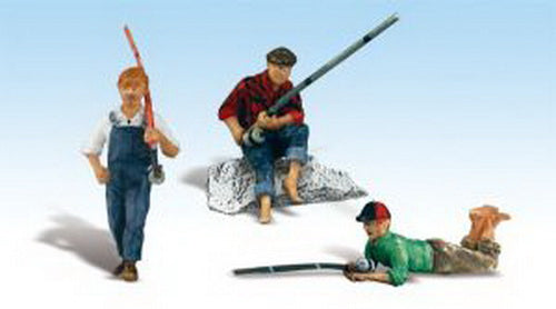 Woodland Scenics A2569 G Scenic Accents Fishing Buddies Figures (Set of 3)