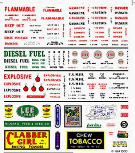 Woodland Scenics DT557 Data/Warning Labels & Commercial Signs Transfer Decals