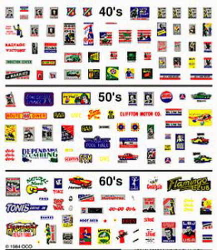 Woodland Scenics DT573 Mini-Series Signs and Posters Dry Transfer Decals