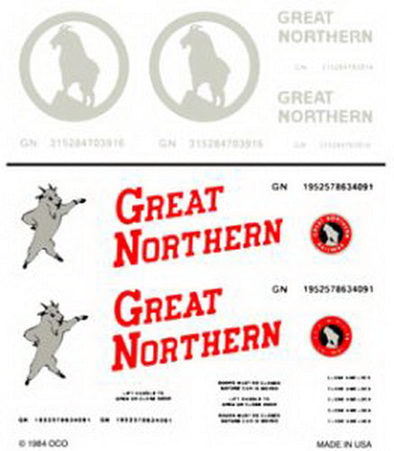 Woodland Scenics DT610 Great Northern Box Cars Dry Transfer Decals