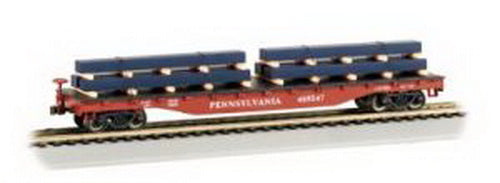 Bachmann 18959 N Pennsylvania Flatcar w/Steel Load