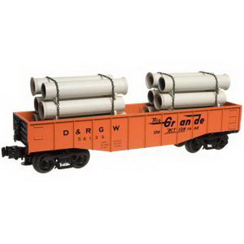 Industrial Rail 1003005 O Ind.Rail Gondola W/Pipe Load Rio Grande #56135