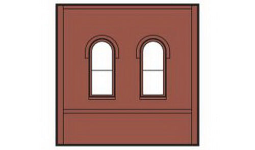 DPM 301-03 HO Dock Level Wall Sections W/Arched Windows Building Kit