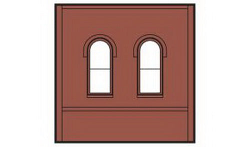 DPM 301-03 HO Dock Level Wall Sections W/Arched Windows Building Kit