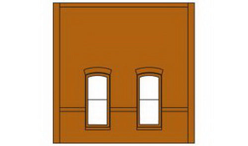 DPM 301-34 HO Street Level Wall Sections w/Rectangular Windows Kit