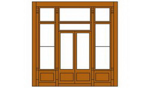 DPM 301-41 HO Street Level Wall Sections W/Victorian Entry Kit