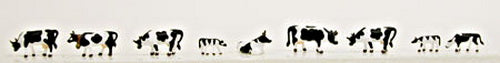 Model Power 1350 N Scale Black & White Cows & Calves Figures (Set of 9)