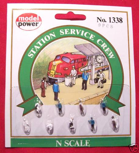 Model Power 1338 N Scale Station Crew Figures (Set of 9)