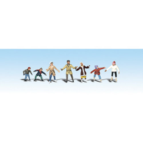 Woodland Scenics A1899 HO Scenic Accents Ice Skater Figures (Set of 7)