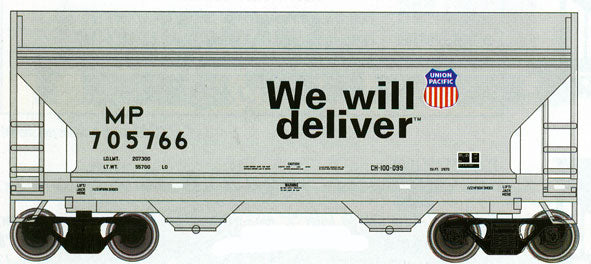 Atlas 39274A N Scale UP/MP 2-Bay Centerflow Hopper #705766