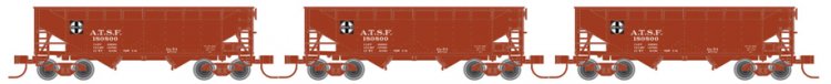 Atlas 5621 N Scale Santa Fe 2-Bay Offset Hopper Set (3 Cars)